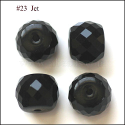 Imitation Austrian Crystal Beads, Grade AAA, Faceted, Drum, Black, 8x6.5mm, Hole: 0.7~0.9mm(SWAR-F064-8x6mm-23)