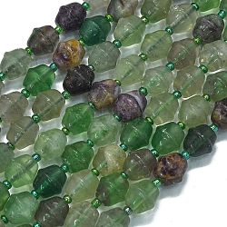 Natural Fluorite Beads Strands, Bell, with Seed Beads, 11x10mm, Hole: 1.4mm, about 31pcs/strand, 15.35''(39cm)(G-K389-D11-01)