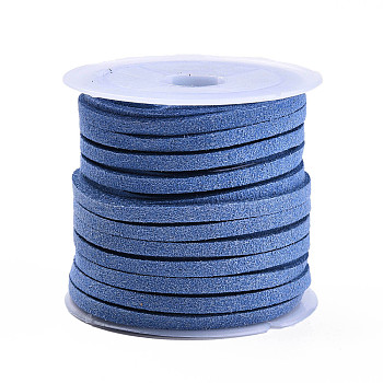 Faux Suede Cord, Faux Suede Lace, Cornflower Blue, 3x1.5mm, about 5.46 yards(5m)/roll, 25rolls/bag