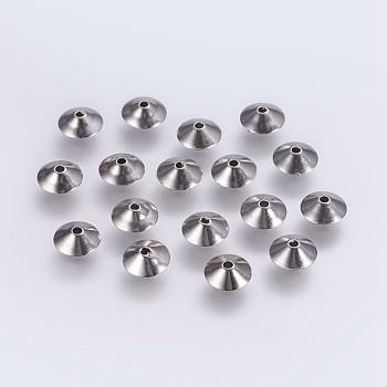 CCB Plastic Beads, Saucer, Platinum, 9x5mm, Hole: 1.5mm