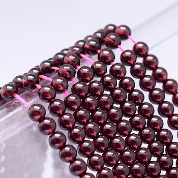 Mozambique Import Natural Grade AAAA Garnet Round Beads Strands, 3mm, Hole: 1mm, about 130pcs/strand, 16 inch