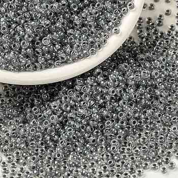 MIYUKI Round Rocailles Beads, Japanese Seed Beads, 8/0, (RR240) Gray Lined Crystal, 3mm, Hole: 1.1mm, about 422~455pcs/10g