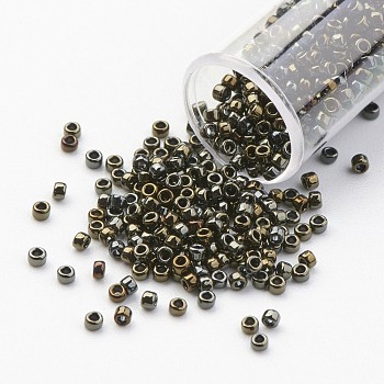 TOHO Japan Seed Beads, 15/0 Import Opaque Glass Round Hole Rocailles, (83) Metallic Iris Brown, 1.5x1mm, Hole: 0.5mm