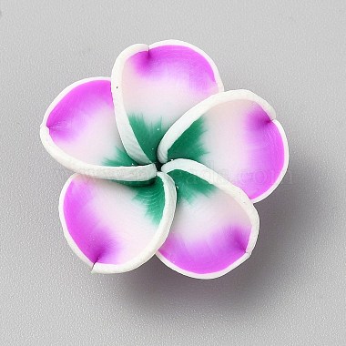 Violet Flower Polymer Clay Beads