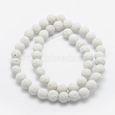 6mm White Round Lava Beads