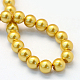 Baking Painted Pearlized Glass Pearl Round Bead Strands(X-HY-Q003-10mm-31)-4