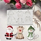 DIY Christmas Snowman & Santa Claus & Deer Fondant Food Grade Statue Silicone Molds(XMAS-PW0001-024)-1