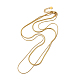 Placage ionique (ip) 304 collier à double couche de chaînes de serpent et de chevrons ronds en acier inoxydable pour hommes femmes(NJEW-E046-03G)-2