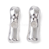 Alloy Spacer Beads, Long-Lasting Plated, Irregular Column, Silver, 14x4.5x4mm, Hole: 1mm(FIND-B029-16S)