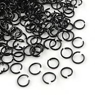 Aluminum Wire Open Jump Rings, Black, 8x1.0mm, about 900pcs/50g(X-ALUM-R005-1.0x8-10)