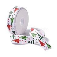 25 Yards Christmas Theme Printed Polyester Grosgrain Ribbon, for DIY Jewelry Making, Flat, Colorful, 1- inch(25.5mm)(OCOR-C004-02G)
