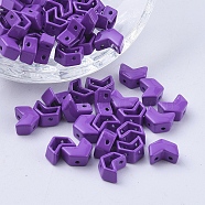 Spray Painted Alloy Multi-Strand Links, for Tile Elastic Bracelets Making, Arrow, Medium Purple, 8x5x4mm, Hole: 1mm(PALLOY-G268-L01-028)