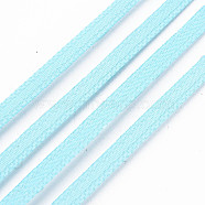 Double Face Satin Ribbon, Polyester Ribbon, Pale Turquoise, 1/8 inch(3mm) wide, about 880yards/roll(804.672m/roll)(RC3mmY011)