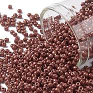 TOHO Round Seed Beads, Japanese Seed Beads, (PF564F) PermaFinish Cabernet Red Metallic Matte, 11/0, 2.2mm, Hole: 0.8mm, about 5555pcs/50g(SEED-XTR11-PF0564F)