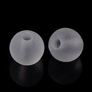 Round Transparent Acrylic Beads, Frosted, Clear, 8mm, Hole: 1.5mm, about 1800pcs/500g(PL582)