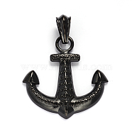 Anchor 304 Stainless Steel Pendants, with Words, Gunmetal, 48x46x5.5mm, Hole: 13x8mm(STAS-L172-01B)