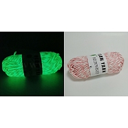 Luminous Two Tone Polyester Yarns, Glow in the Dark Yarn, for Weaving, Knitting & Crochet, Pink, 2mm, about 53m/skein(PW-WG86519-08)