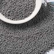 MIYUKI Round Rocailles Beads, Japanese Seed Beads, 15/0, (RR2317) Matte Opaque Gray, 1.5mm, Hole: 0.7mm, about 5555pcs/10g(X-SEED-G009-RR2317)
