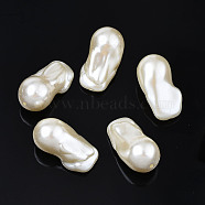 ABS Plastic Imitation Pearl Beads, Oval, Creamy White, 30x16x15mm, Hole: 1.5mm(X-KY-T023-032)
