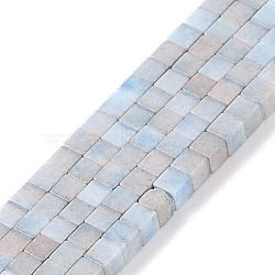 Natural Agate Beads Strands, Dyed, Cube, Light Blue, 2x2x2mm, Hole: 1mm, about 150pcs/strand, 15.08 inch(38.3cm)(G-M422-A01-04H)