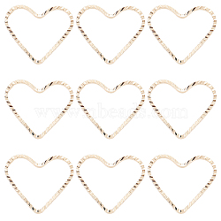 100Pcs Brass Linking Rings, Real 18K Gold Plated, Heart, Real 18K Gold Plated, 13x14.5x1mm(KK-BBC0002-29)