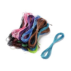 Waxed Polyester Cord, Mixed Color, 0.5~0.6mm, about 5m/strand(YC-WH0006-M)