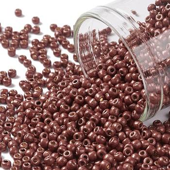 TOHO Round Seed Beads, Japanese Seed Beads, (PF564F) PermaFinish Cabernet Red Metallic Matte, 11/0, 2.2mm, Hole: 0.8mm, about 5555pcs/50g