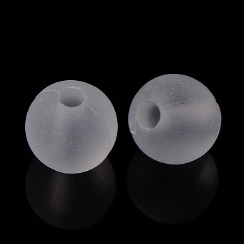 Round Transparent Acrylic Beads, Frosted, Clear, 8mm, Hole: 1.5mm, about 1800pcs/500g