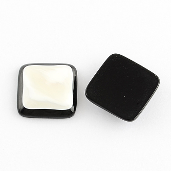 Resin Cabochons, Flat Back Cabochon for Jewelry Making, Square, White, 20x20x5.5mm