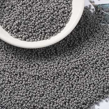 MIYUKI Round Rocailles Beads, Japanese Seed Beads, 15/0, (RR2317) Matte Opaque Gray, 1.5mm, Hole: 0.7mm, about 5555pcs/10g