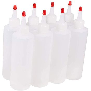 Plastic Glue Bottles, Bottle Caps Through-hole, White, 3.6x12.2cm, capacity: 60ml, 12pcs/set