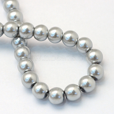 Baking Painted Pearlized Glass Pearl Round Bead Strands(X-HY-Q003-4mm-34)-4