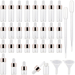 Empty Glass Dropper Bottles, with 2ml Disposable Plastic Dropper and Plastic Funnel Hopper, Rosy Brown, 1.6x3.9~6.2cm, Capacity: 1ml(0.03fl. oz)~5ml(0.17fl. oz)(AJEW-GF0009-80A)
