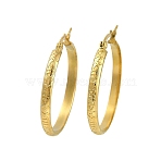 PVD Vacuum Plating 201 Stainless Steel Hoop Earrings for Women, Long-Lasting Plated, with 304 Stainless Steel Pins, Round Ring, Golden, 32.5x3.5mm(EJEW-F345-18G)
