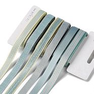 18 Yards 6 Styles Polyester Ribbon, for DIY Handmade Craft, Hair Bowknots and Gift Decoration, Green Color Palette, Light Sea Green, 3/8~1/2 inch(9~12mm), about 3 yards/style(SRIB-Q022-F15)