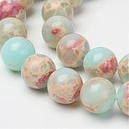 Synthetic Aqua Terra Jasper Beads Strands, Round, 6mm, Hole: 1mm, about 60pcs/strand, 15.7 inch(G-P237-02-6mm)