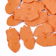 Spray Painted Iron Pendants, Dark Orange, 37x18x2.5mm, Hole: 1mm(X-IFIN-S704-10C)