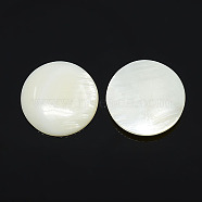 Half Round/Dome Freshwater Shell Cabochon, White, 10x3mm(PBB236Y-10mm)