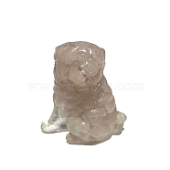 Resin Dog Figurines, with Natural Rose Quartz Chips inside Statues for Home Office Decorations, 50x35x55mm(PW-WG59119-23)