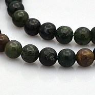 Round Natural Plum Jasper Beads Strands, 6mm, Hole: 1mm, about 61pcs/strand, 15.7 inch(G-N0120-37-6mm)
