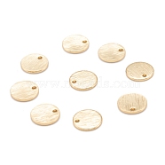 Brass Charms, Long-Lasting Plated, Flat Round, Real 18K Gold Plated, 10x1mm, Hole: 1.4mm(KK-K251-11G)