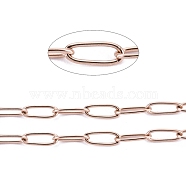 Ion Plating(IP) 304 Stainless Steel Paperclip Chains, Soldered, with Spool, Rose Gold, 4.8x2.5x0.5mm, about 32.8 Feet(10m)/roll(CHS-F010-01B-RG-01)