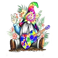 Gnome/Dwarf Flower Guitar Pattern DIY Diamond Painting Kit, Including Resin Rhinestones Bag, Diamond Sticky Pen, Tray Plate and Glue Clay, Colorful, 400x300mm(PW-WG94049-03)