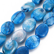 Natural Crazy Agate Beads Strands, Dyed & Heated, Oval, 18x13x6~8mm, Hole: 1.4mm, about 22pcs/strand, 15.55 inch(39.5cm)(G-S359-347)