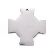 304 Stainless Steel Pendants, Stamping Blank Tag, Cross, Stainless Steel Color, 20x20x1mm, Hole: 1.2mm(STAS-F254-24A-P)