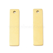 Ion Plating(IP) 304 Stainless Steel Pendants, Rectangle, Real 24K Gold Plated, 21x5x1mm, Hole: 1mm(STAS-C048-15G)