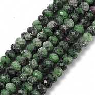 Natural Ruby in Zoisite Beads Strands, Faceted, Luminous, Rondelle, 8x6mm, Hole: 1mm, about 72pcs/strand, 15.75''(40cm)(G-I308-06)