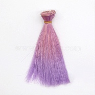 High Temperature Fiber Long Straight Ombre Hairstyle Doll Wig Hair, for DIY Girl BJD Makings Accessories, Old Rose, 5.91 inch(15cm)(DOLL-PW0001-029-05)