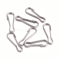 304 Stainless Steel Keychain Clasp Findings, Stainless Steel Color, 28x9x2mm(STAS-O105-02P-28mm)