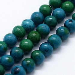Synthetic Chrysocolla Beads Strands, Round, 6mm, Hole: 0.5mm, about 63pcs/strand,  14.96 inch(38cm)(X-G-I199-34-6mm)